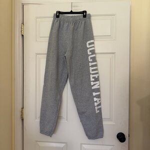 Occidental College Gray Spellout Spell Out Joggers Sweatpants Jogger Unisex S